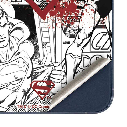 DC Comics Superman Comic Pattern Logo in Red Galaxy A35 5G Skin